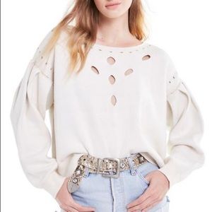 WILDFOX Rancho Distressed Long Sleeve Pullover